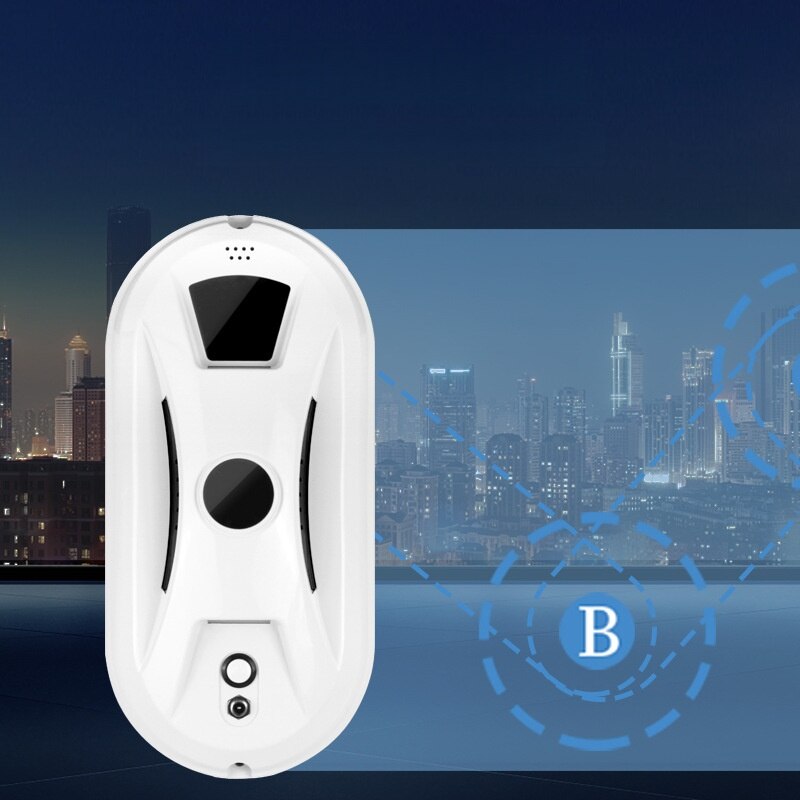Robot de curatare a geamurilor, 90W, rezervor de apa de 45ml, aspiratie 5600Pa, pulverizare automata a apei, planificare inteligenta a traseului, protectie UPS, curatare eficienta, telecomanda, alb