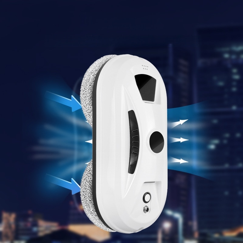 Robot de curatare a geamurilor, 90W, rezervor de apa de 45ml, aspiratie 5600Pa, pulverizare automata a apei, planificare inteligenta a traseului, protectie UPS, curatare eficienta, telecomanda, alb