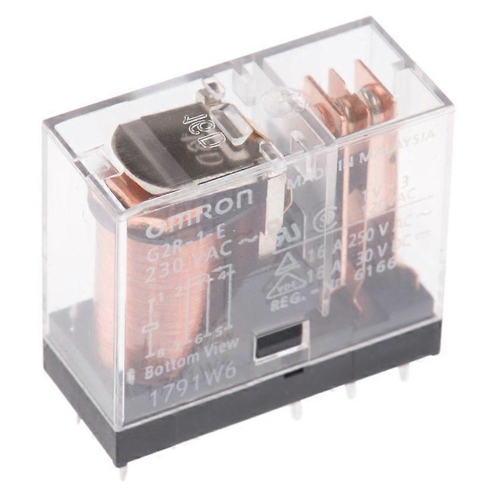 Реле 230V AC SPDT 16A монтаж на платка G2R-1-E_AC230 29x13x25.5mm