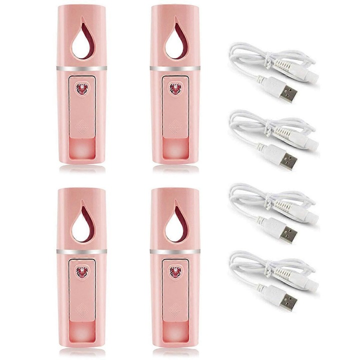 Spray facial nano, 20ml, roz/alb, 3x10cm