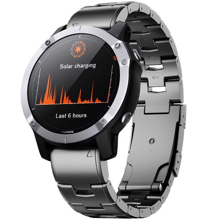 Титаниева каишка за часовник, 26 мм, с бързо освобождаване, съвместима с Fenix ​​8 51 мм/Enduro 3 51 мм, каишка 22 мм за Fenix ​​8 47 мм/E 47 мм/Fenix ​​6 Pro/7/5 Plus/EPIX 2, 22 мм сива