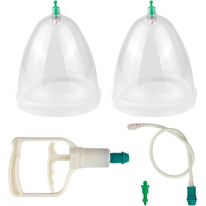 Set 2 ventuze pentru terapie, ABS, transparent