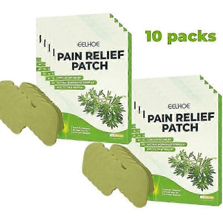 Set 100 plasturi pentru ameliorarea durerii cu pelin, design ergonomic, 14x11x1.5cm