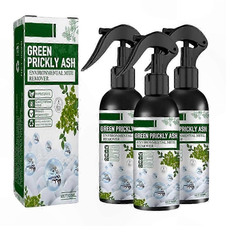 Spray natural pentru controlul plosnitelor si acarienilor, 100 ml, cu eucalipt, 12.5x7x6.5 cm, 3 bucati