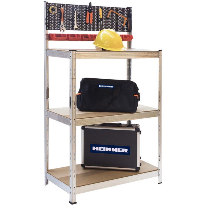 Метален стелаж с 3 рафта Heinner RZRF011, 78x38x142 см, максимално равномерно разпределено тегло на рафт 125 кг
