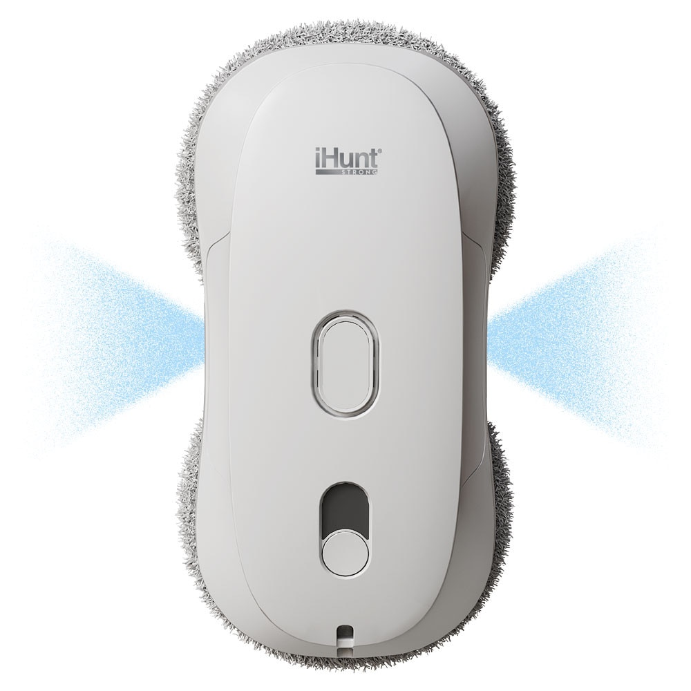Robot autonom de curatare geamuri iHunt Smart Window Robot 3 Ultra, 72W, Pulverizator Apa, Acumulator, Viteza imbunatatita, Rezervor 65ml, Protectie anti-cadere, Control Telecomanda, White