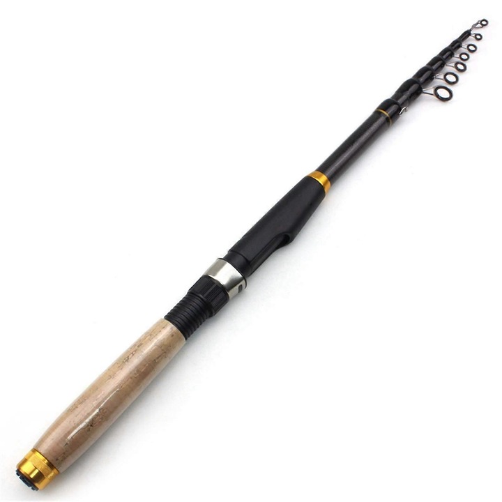 Lanseta pescuit telescopic multifunctional, 1.8m-3.6m, carbon fiber, maner din pluta, set