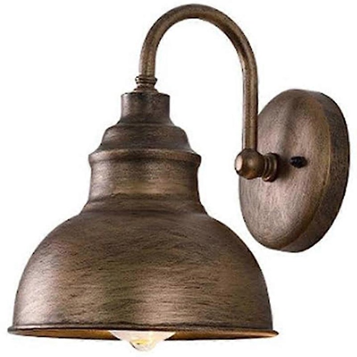 Aplica vintage din fier, design gooseneck, bronz, 120x190x240mm, pentru interior si exterior