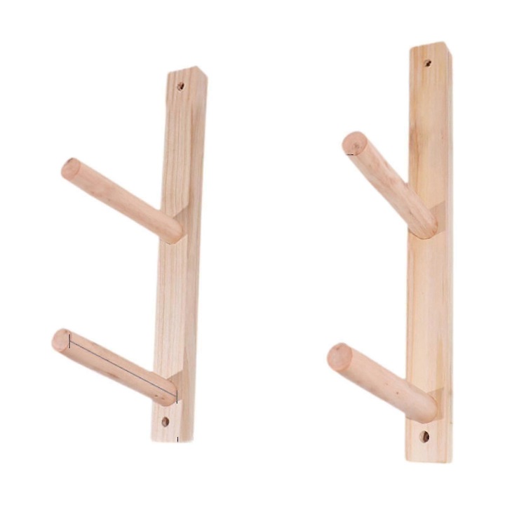 Fából készült jóga szőnyeg tartó, 2 darabos készlet, nagy teherbírású