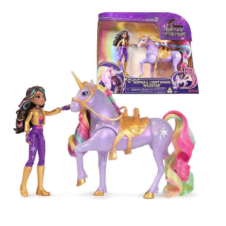 Unicorn Academy Babakészlet, Sophia és Wildstar, 11,4 cm és 12,7 cm, levehető kiegészítők