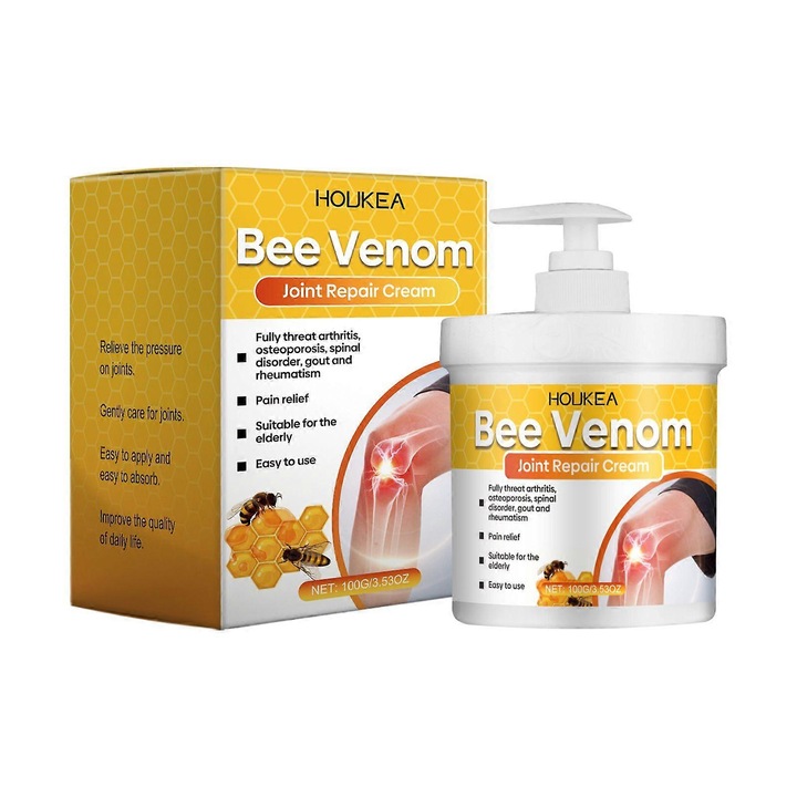 Crema pentru ingrijirea articulatiilor cu venin de albine, ameliorare durere, mobilitate imbunatatita, Houkea