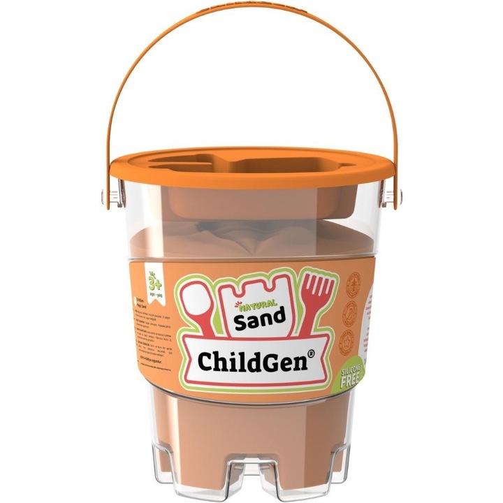 Nisip kinetic natural, ChildGen, portocaliu, 500g, 100% natural
