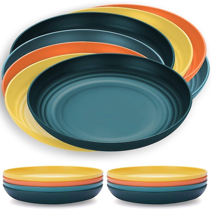 Set de 8 boluri, din plastic 23 cm, multicolor, rezistente la impact, sigure pentru copii si adulti