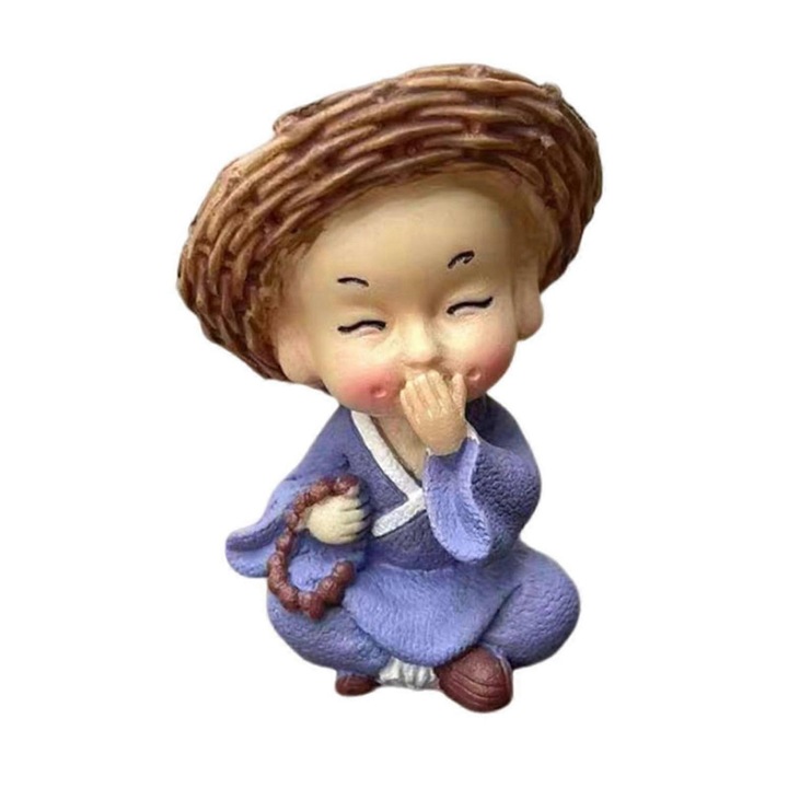 Set 4 mini decoratiuni din lemn brazilian pentru birou si acasa, multicolor, 5 x3.5cm