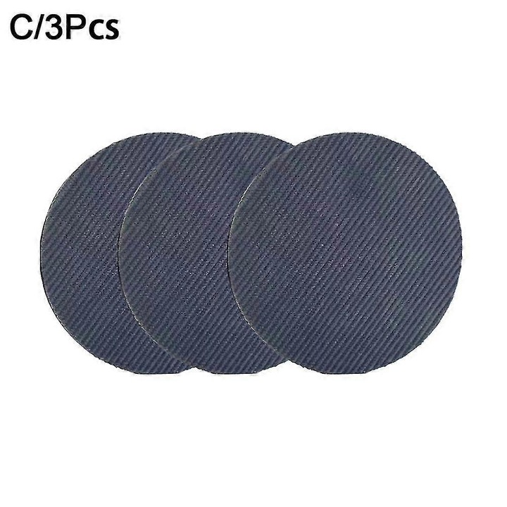 Комплект 3 диска за полиране деним, 12.5x12.5x2.5см, черен деним, бяла кожа, рипсено кадифе райе