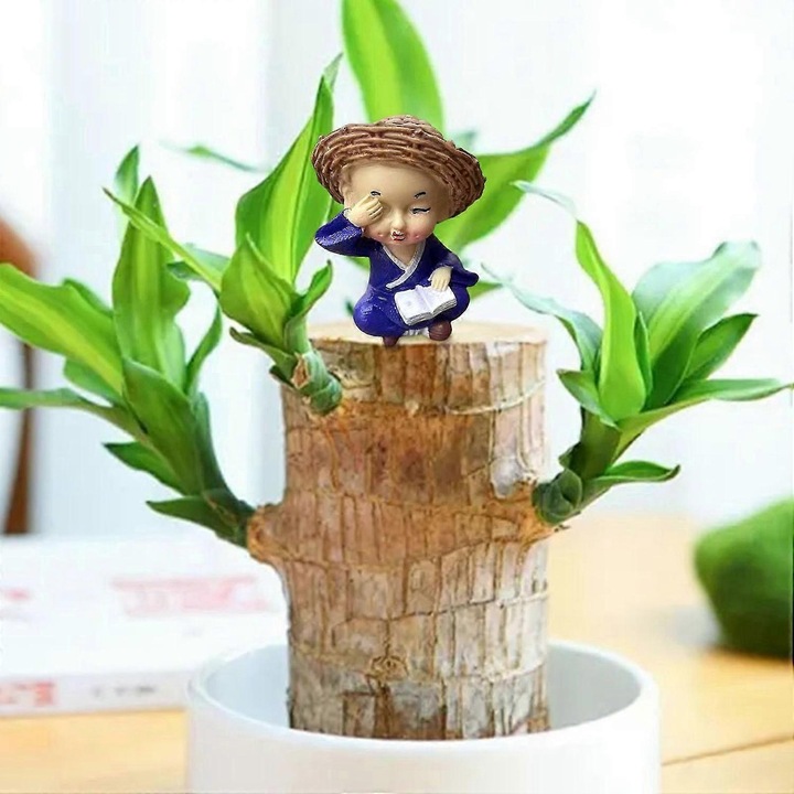 Set 4 piese mini decoratiuni din lemn brazilian, multicolor, dimensiune unica