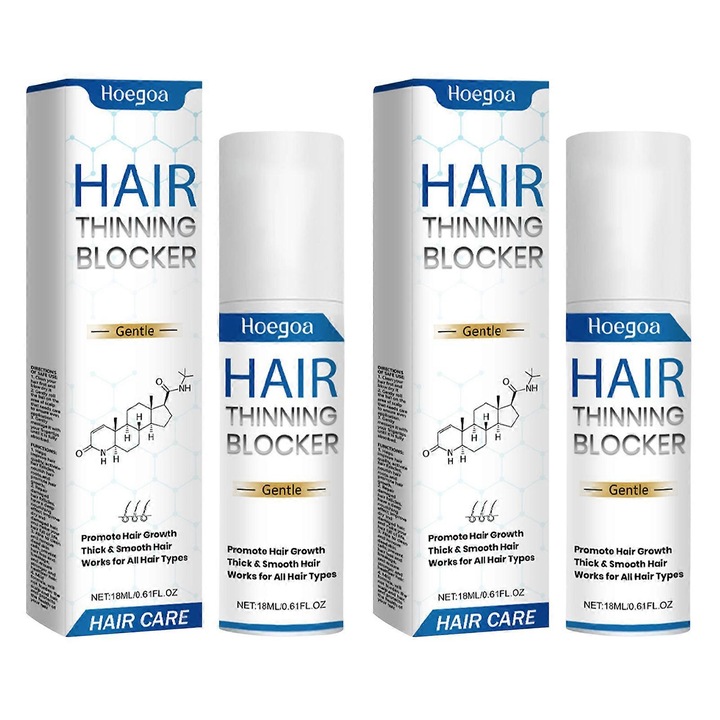 Spray pentru cresterea parului, 2 bucati, ingrediente naturale, 2.3x9.9cm, 18ml, Hoegoa
