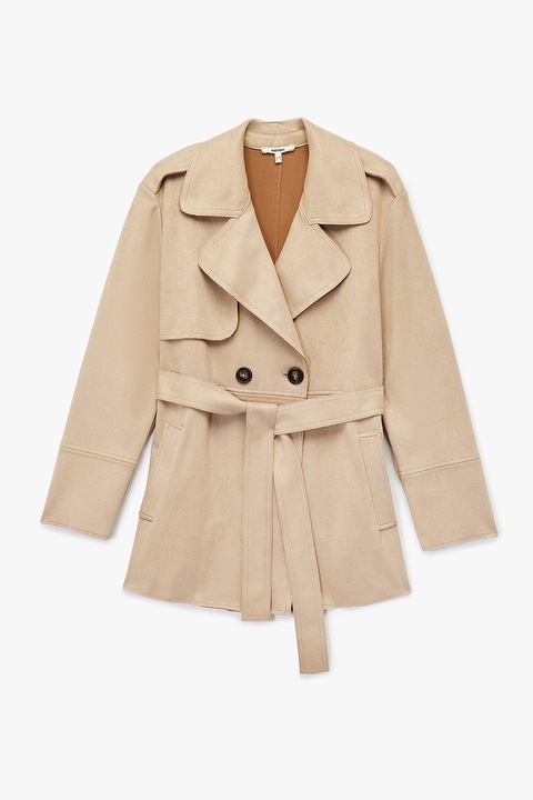 KOTON, Trenci de piele intoarsa sintetica, Bej deschis