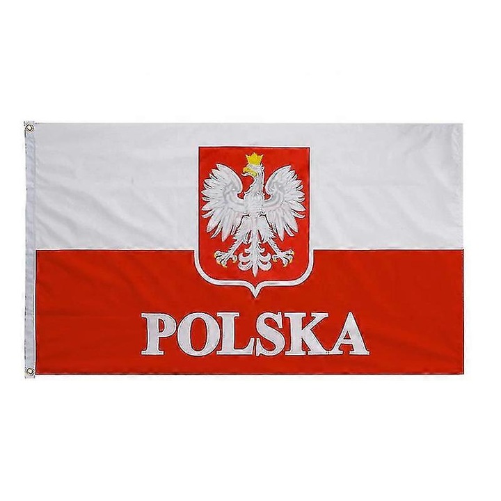 Lengyel nemzeti zászló, 100% poliészter, vízálló, fehér-piros, 152x90cm