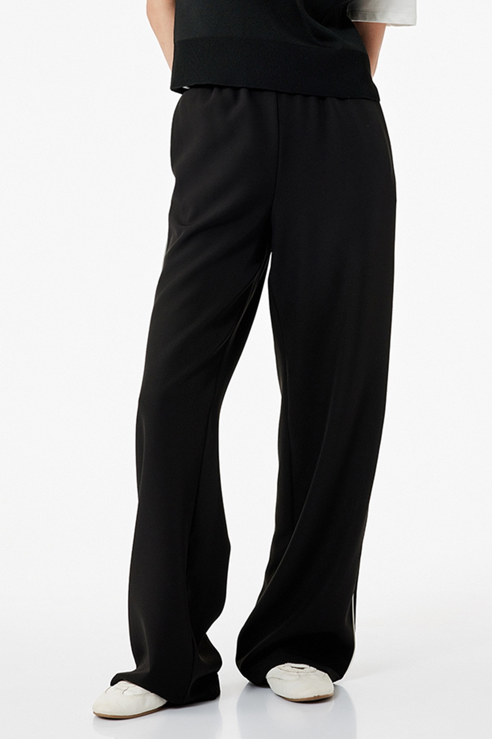 KOTON, Pantaloni relaxed fit cu dungi, Negru, 34