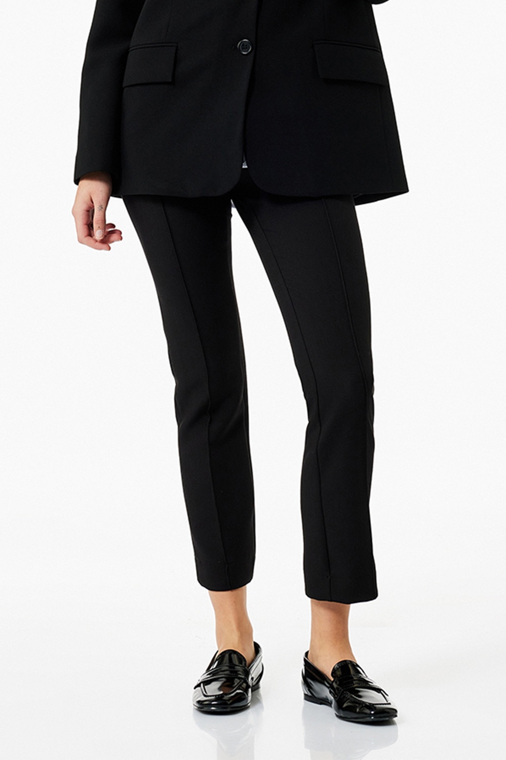 KOTON, Pantaloni cigarette crop, Negru, 36