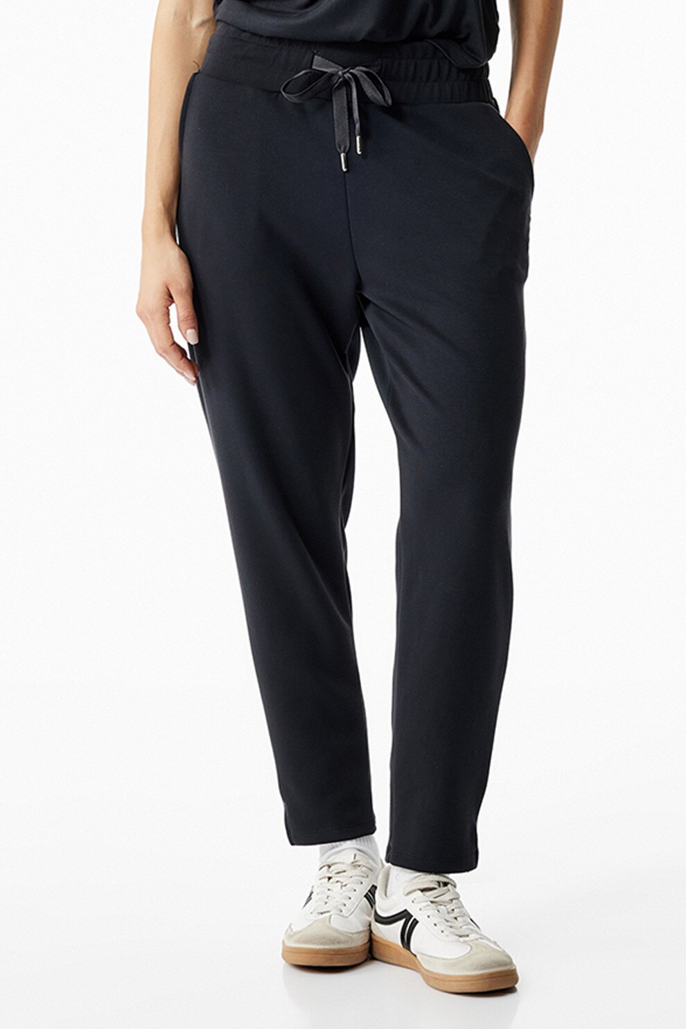 KOTON, Pantaloni din amestec de modal cu snur in talie, Negru, S