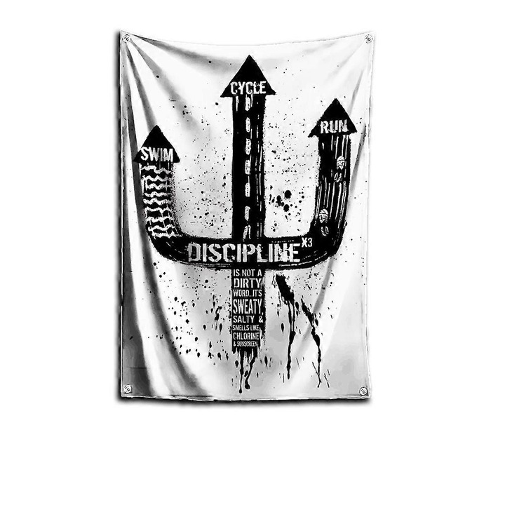 Steag decorativ, 4 bucati gromete din alama, poliester, 120x180cm