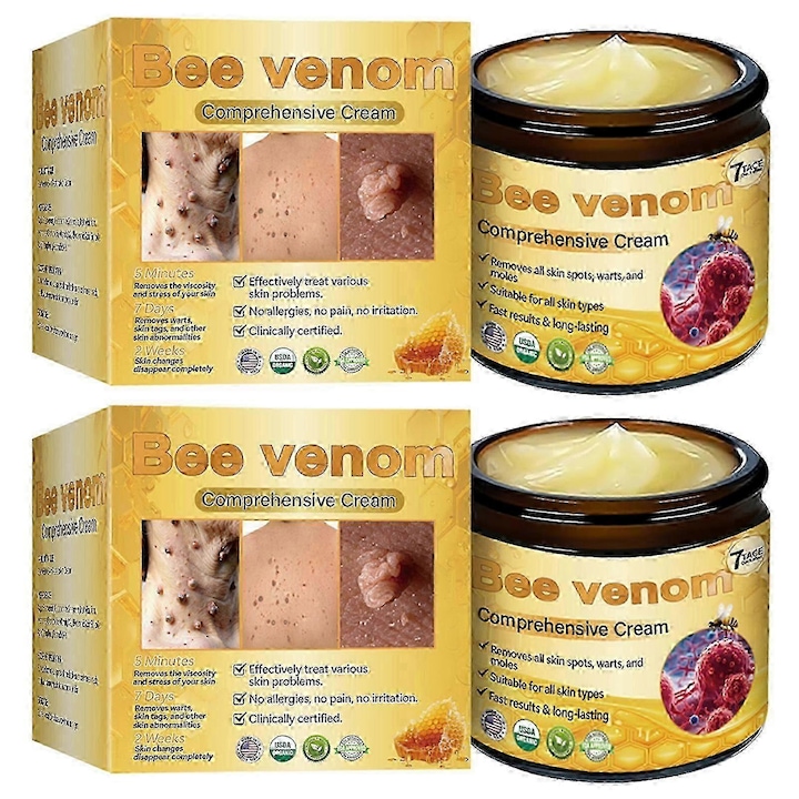 Szemölcseltávolító krém, 2 darab, kíméletes formula, 60 ml, arcra és testre