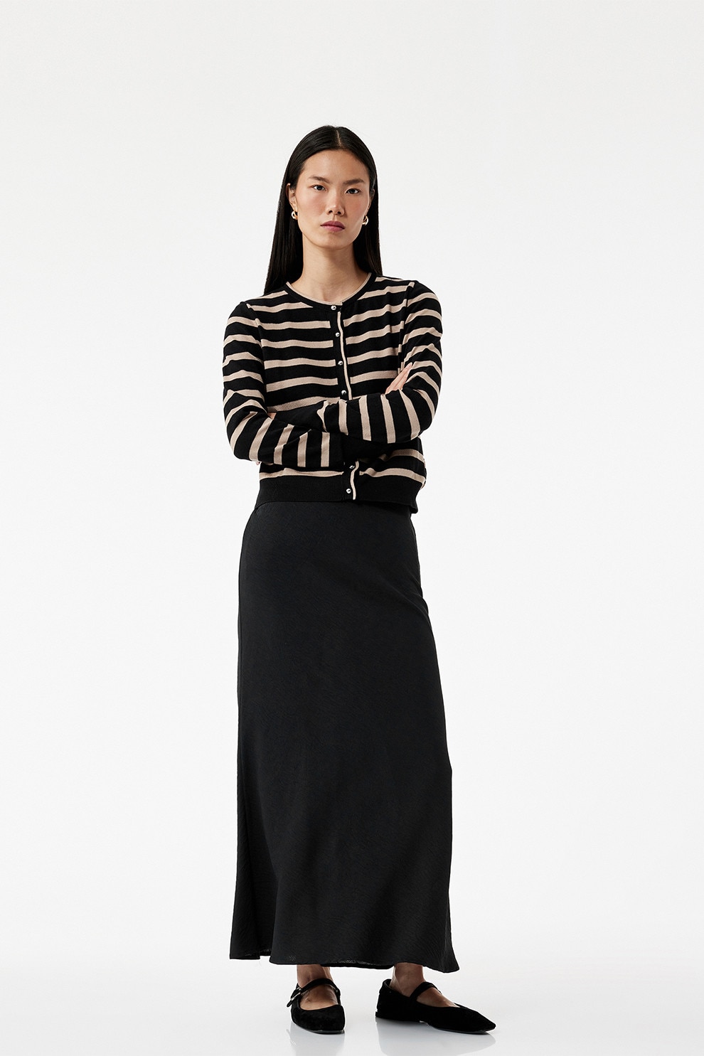 KOTON, Fusta midi, Negru, 34