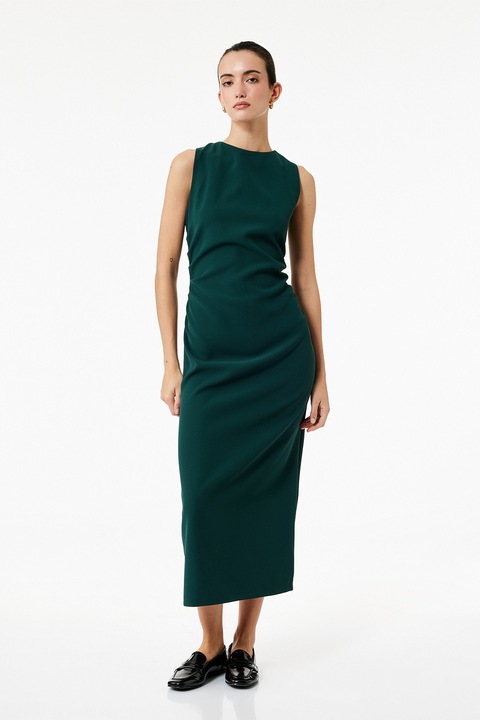 KOTON, Rochie midi fara maneci, Verde inchis