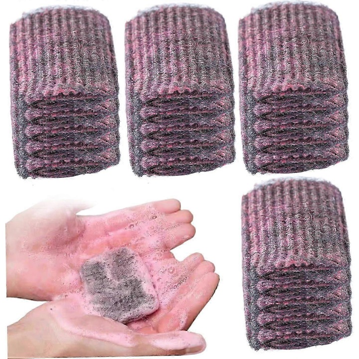 Bureti de curatare din lana de otel, set 20 bucati, pentru curatarea oalelor si tigailor