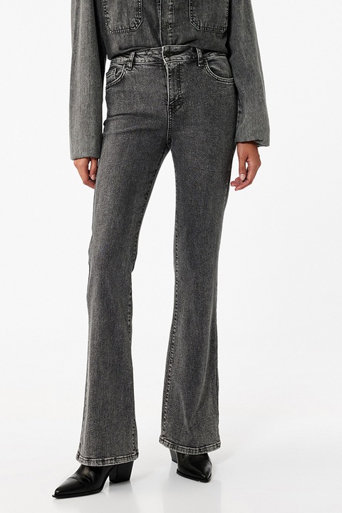 KOTON, Blugi evazati cu talie medie, Gri deschis