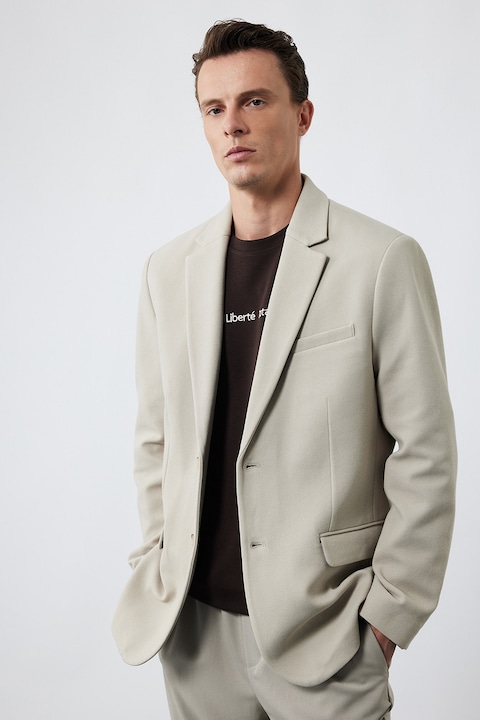 KOTON, Sacou uni din amestec de bumbac, Crem