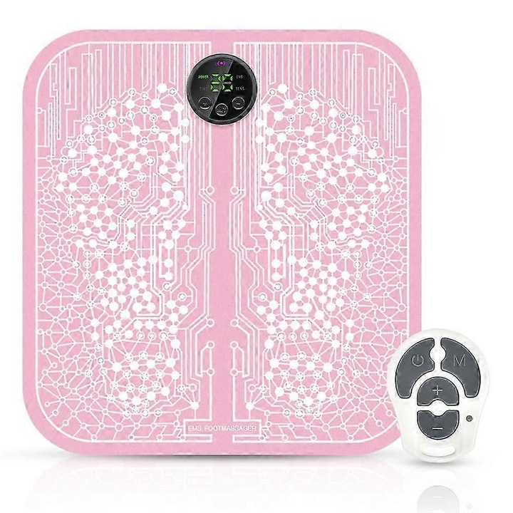 Масажна подложка за крака, 8 режима, 19 нива на интензивност, черен, 15x33x3.5см