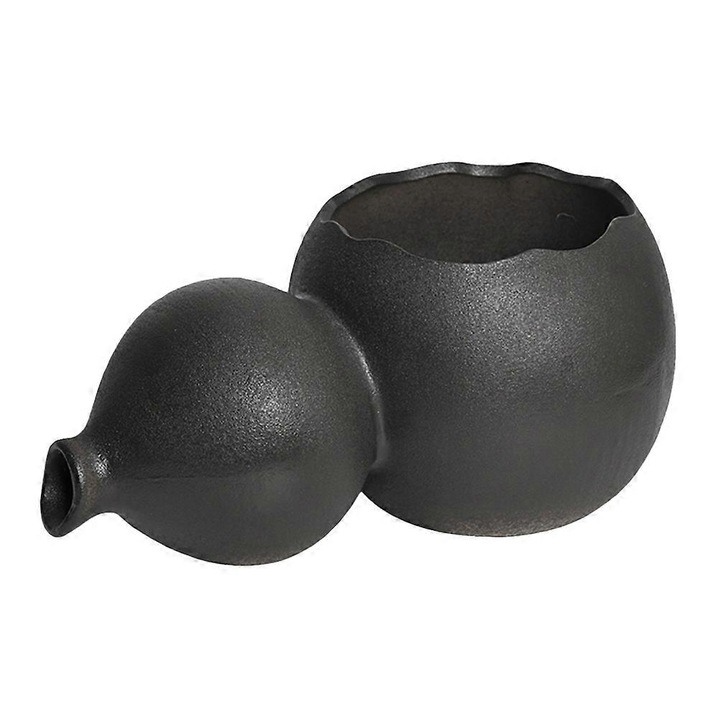 Декоративен керамичен фонтан, черен, 24x11x11см