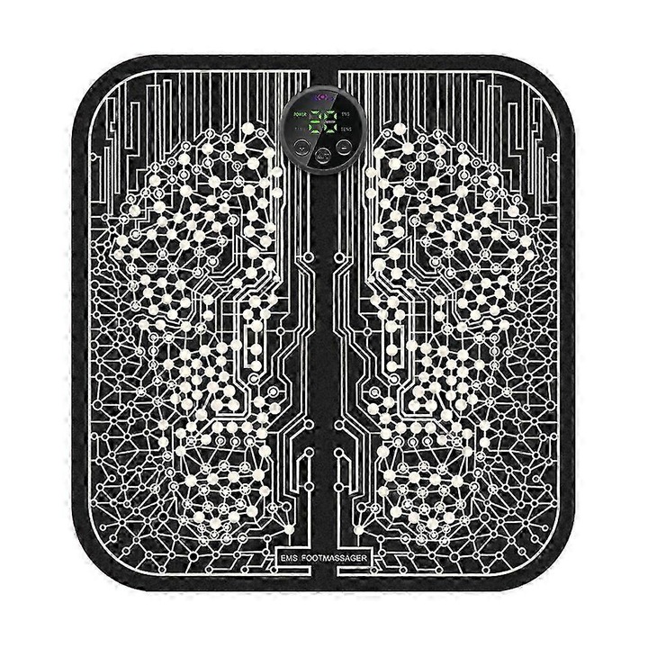 Масажна възглавница за крака, 8 режима, 19 интензитета, черен, 15x33x3.5см