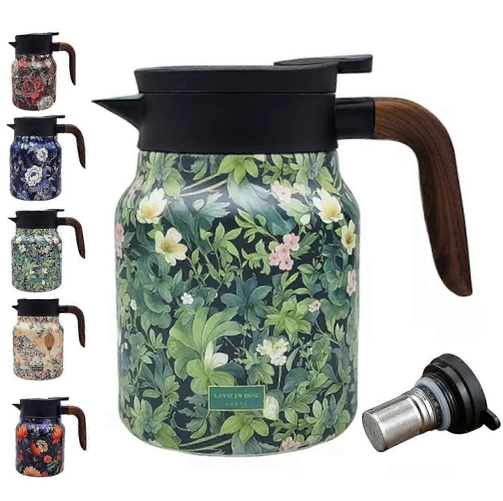 Termos cu infuzor integrat, 1000ml, otel inoxidabil, design prietenos, pentru ceai si cafea