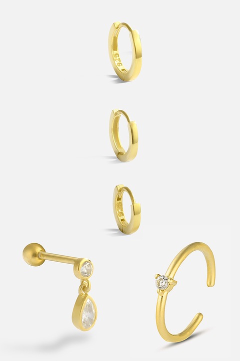 Mek's Jewels, Set de cercei din argint - 5 piese, Auriu