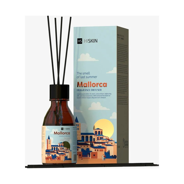 HiSkin Bon Voyage MALLORCA légfrissítő 80ml, elegáns design, mediterrán aroma