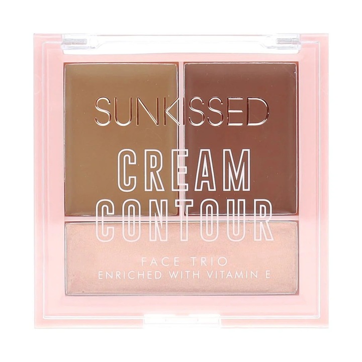 Trio de Contur si Iluminare Sunkissed, 3 nuante, crema, compact