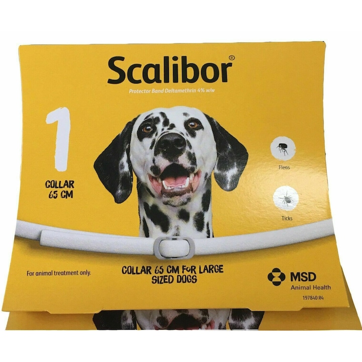 Zgarda antiparazitara Scalibor, protectie impotriva capuselor, 65 cm, reglabila, S1