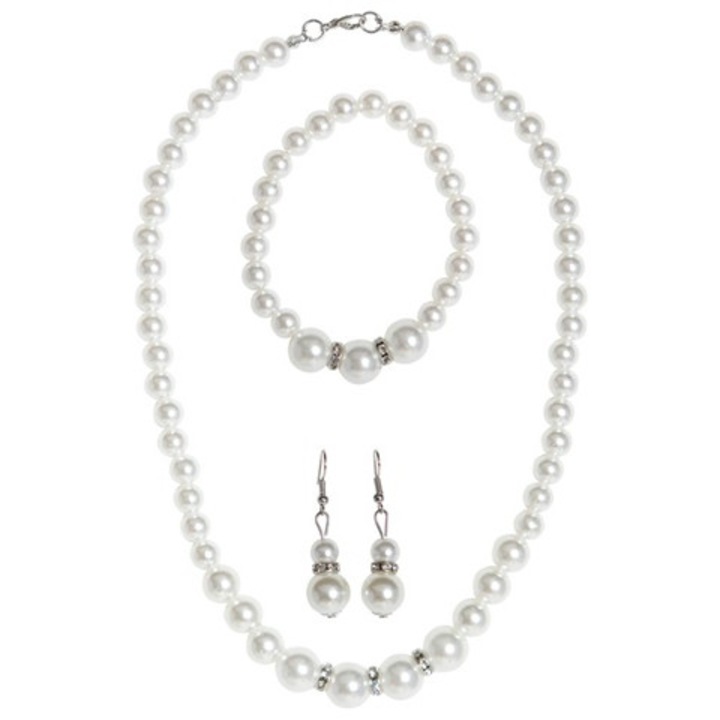 Set bijuterii dama, WIDMANN, colier, bratara, cercei, perle artificiale