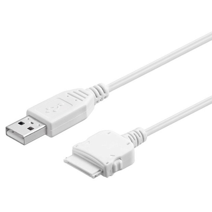 Cablu USB H HCT TRONIC 1, 2m alb pentru iPhone 4S, iPad 1-2-3, iPod