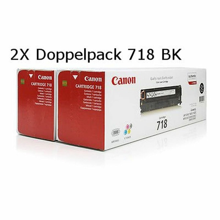Tonere imprimante inkjet Canon CRG-718 Bk VP Black, set 2 bucati