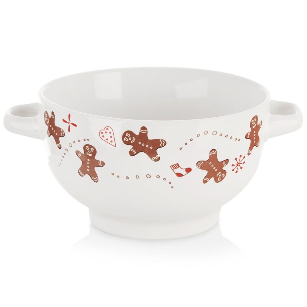Orion Bol de ceramică Motiv Turta Dulce Alba 19x14.5x8cm, 750 ml