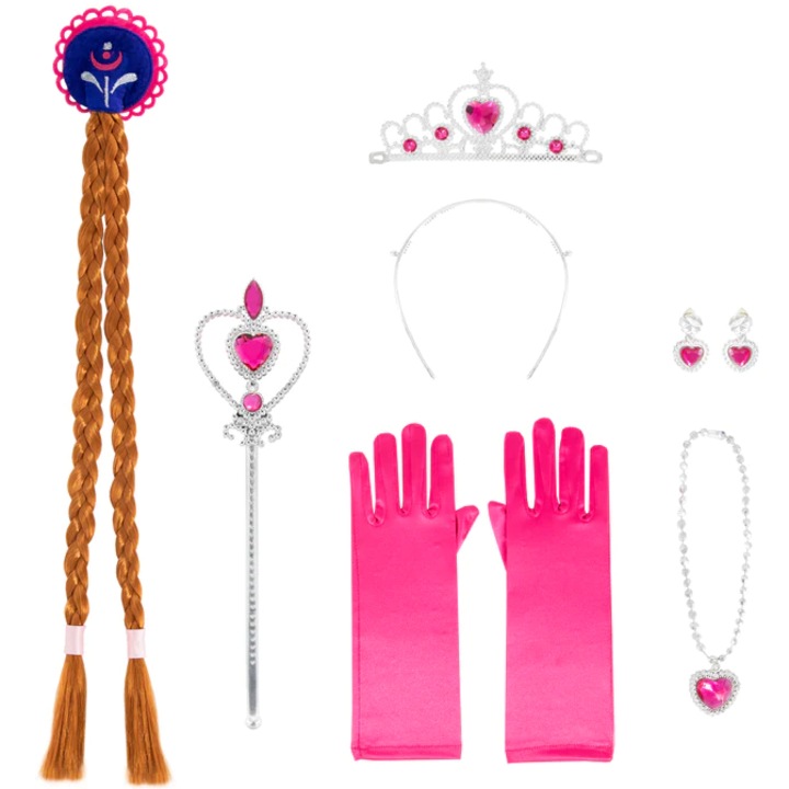 Set accesorii costum printesa, PartyPal, roz/argintiu
