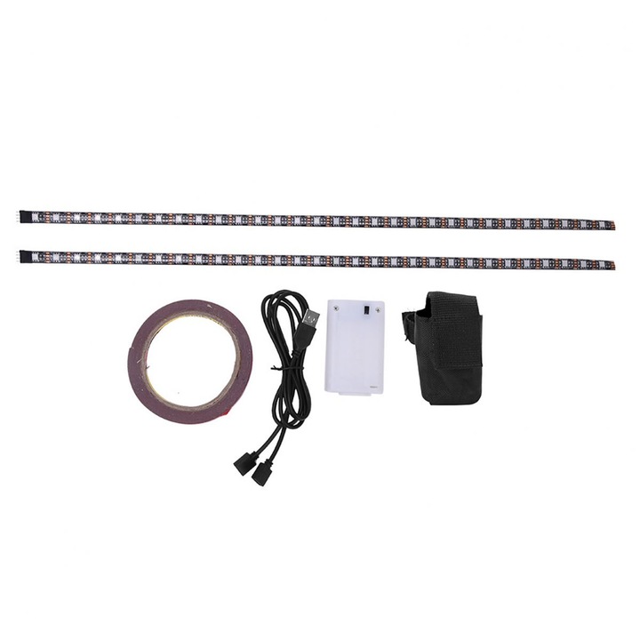 Bara luminoasa LED pentru trotineta electrica Xiaomi M365, set accesorii, 52x1cm