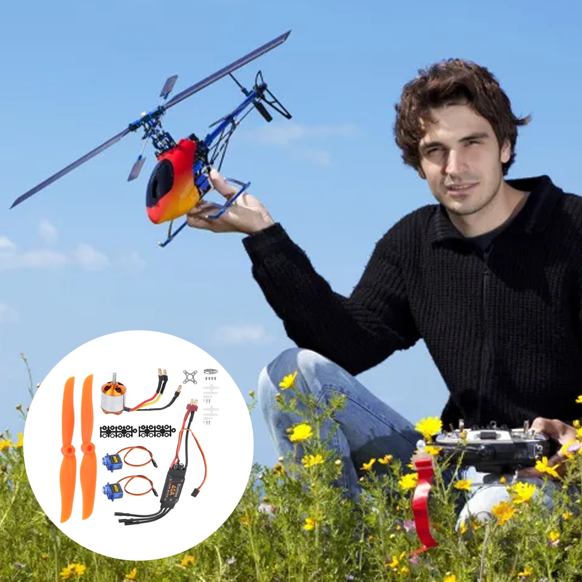 ToTs RC A2217 Brushless Motor & 40A ESC Combo - 1100KV-1500KV, 4S Ready With XT60/Deans - Perfect For FPV Wings & RC Planes