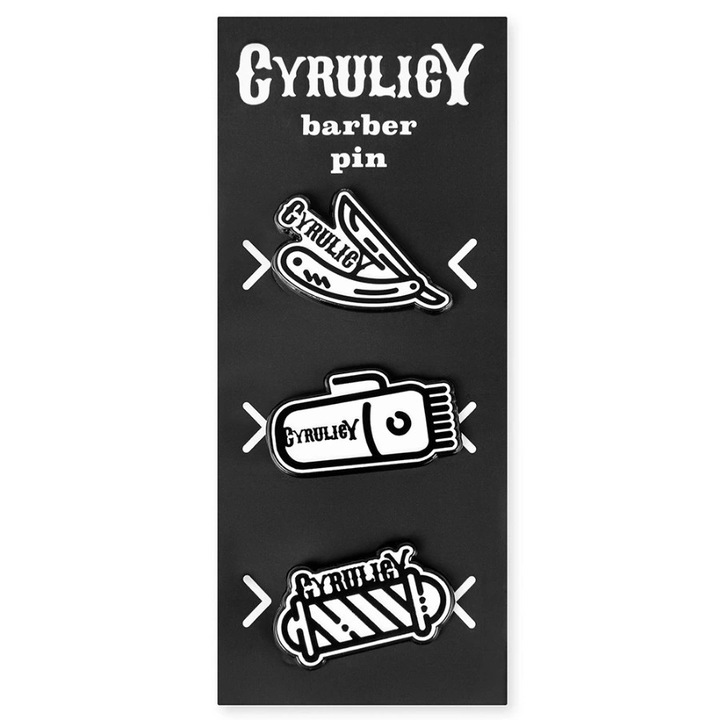 Set insigne, Cyrulicy, Negru/Alb