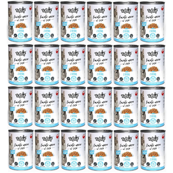 Nedves macskaeledel, Tuf Tuf, 415g, 24 db